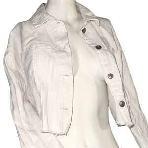 nwot H&M Off-White , Ivory Cropped Denim Jacket (S)